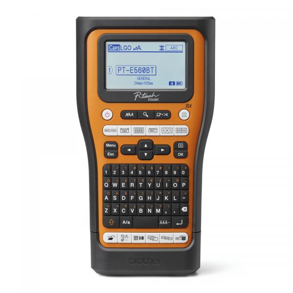 Brother PTE560BTVPQL1 stampante per etichette [CD] Trasferimento termico 180 x 180 DPI 20 mm/s Con cavo e senza cavo HSE/TZe Bluetooth QWERTY (PTE560BTVP label printer - Warranty: 12M)