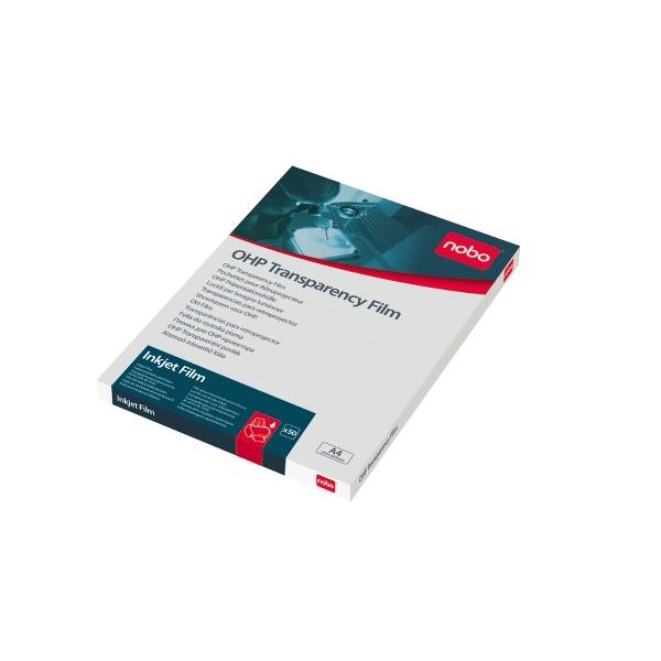Nobo Conf. 50 lucidi per stampanti inkjet (Nobo Inkjet Side Stripe OHP Film - tra)