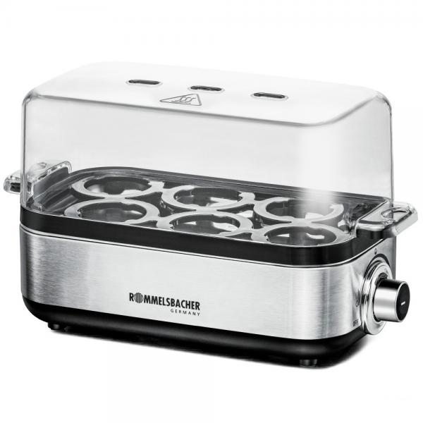 Rommelsbacher ER 600 Pentolino per uova 6 uovo/uova 400 W Acciaio inox, Trasparente (Rommelsbacher Eierkocher [1-6 Eier] ed)