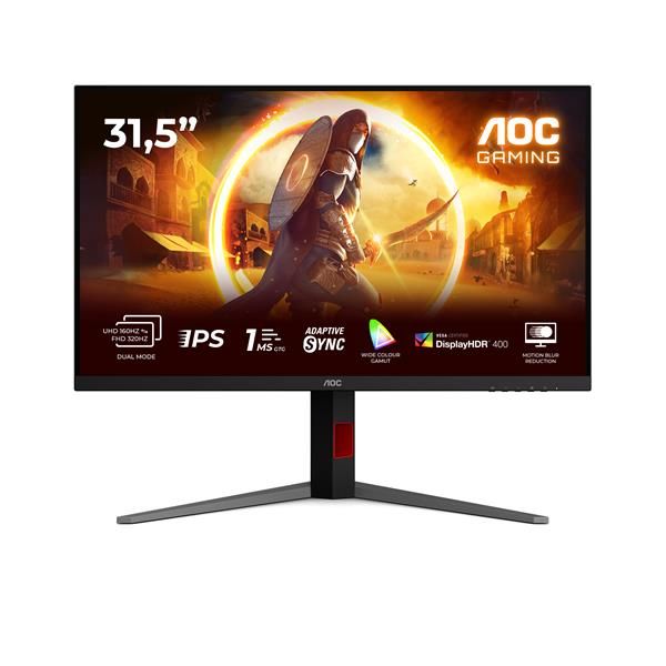 AOC G4 U32G4U Monitor PC 80 cm [31.5] 3840 x 2160 Pixel 4K Ultra HD Nero, Rosso (AOC 31.5 IPS MONITOR U32G4U)