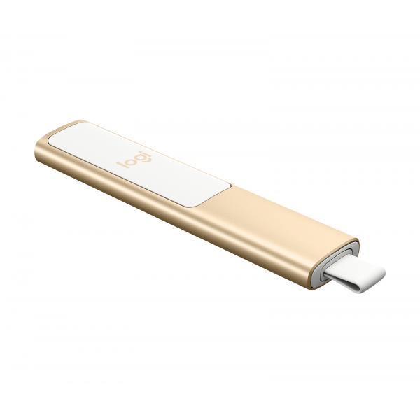 Logitech 910-004862 puntatore wireless Bluetooth/RF Oro (Logitech Spotlight - fjernbetjening til)