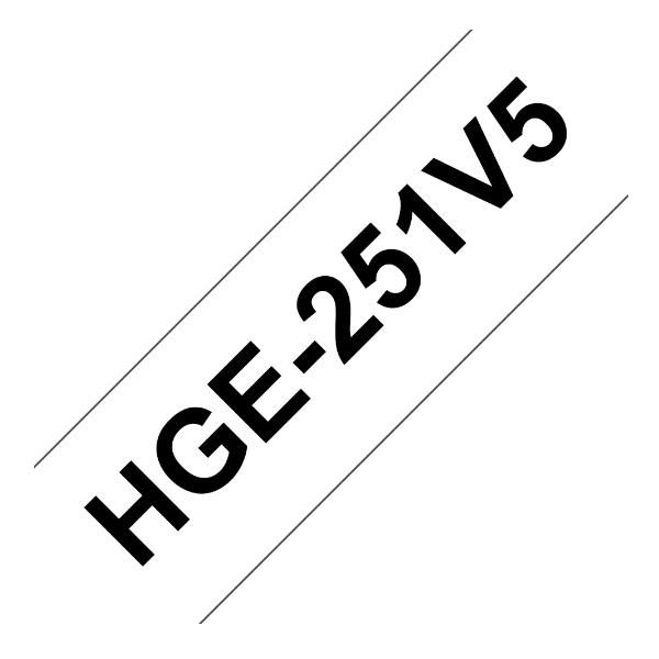 Brother HGE-251V5 nastro per etichettatrice (HGE-251 LAMINATED TAPE 24MM 5PC - BLACK ON WHITE)