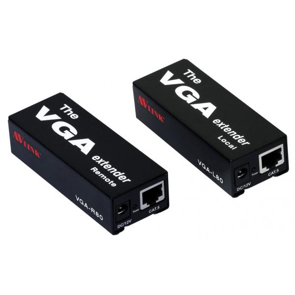Cables Direct VGA-V080 moltiplicatore AV Trasmettitore e ricevitore AV Nero (80m SVGA Over Cat5e/Cat 6 Extender)
