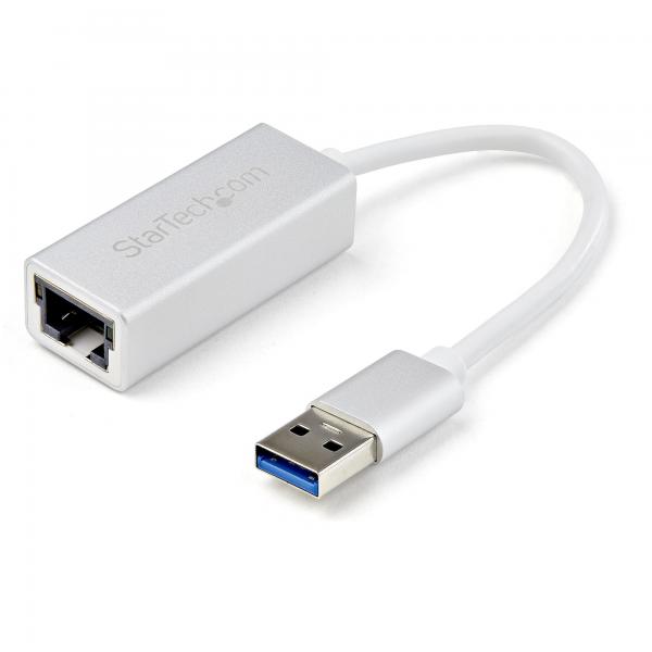 StarTech.com Adattatore di rete USB 3.0 a Ethernet Gigabit - Argento (Startech USB 3.0 to Gigabit Network Adapter - Silver - Sleek Aluminum Design for MacBook, Chromebook or Tablet - Native Driver Su