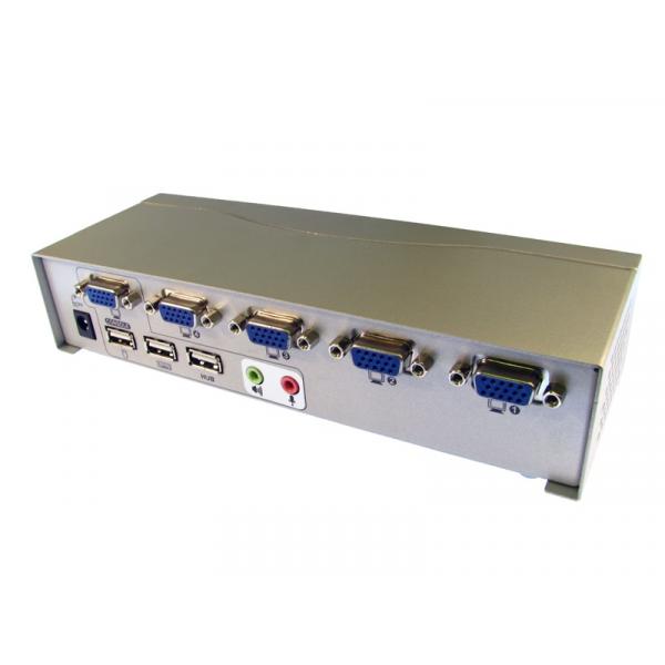 Cables Direct NLKVM-100-4 switch per keyboard-video-mouse [kvm] Argento (4 Port KVM Switch with Audio - SVGA & USB)