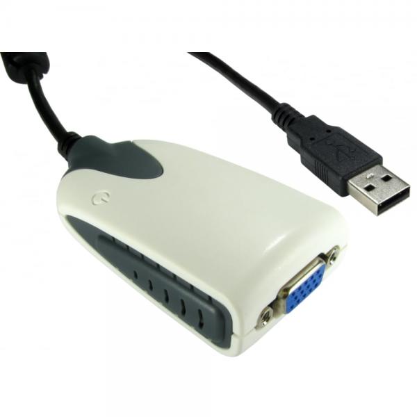 Cables Direct USB2-VGA3 adattatore grafico USB 1680 x 1050 Pixel Nero, Bianco (USB 2.0 to SVGA Adapter)