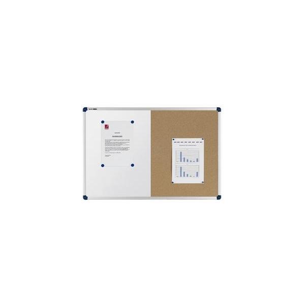 Nobo Elipse Combi bacheca per appunti Blu Alluminio (Nobo 1902257 Classic Combi Felt Steel Noticeboard 900x600mm)
