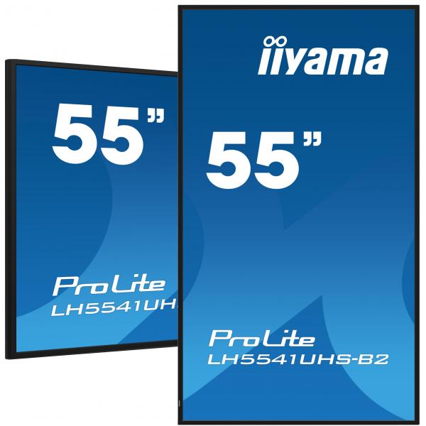 iiyama LH5541UHS-B2 visualizzatore di messaggi Design chiosco 138,7 cm [54.6] LCD 500 cd/m² 4K Ultra HD Nero Processore integrato 24/7 (iiyama LH5541UHS-B2 Signage Display [55'])