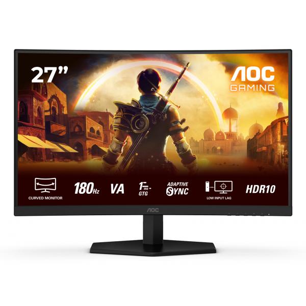AOC G4 C27G42E Monitor PC 68,6 cm [27] 1920 x 1080 Pixel Full HD LED Nero, Rosso (AOC Gaming C27G42E - LED monitor - gaming - curved - 27 - 1920 x 1080 Full HD [1080p] @ 180 Hz - Fast VA - 300 cd/m?