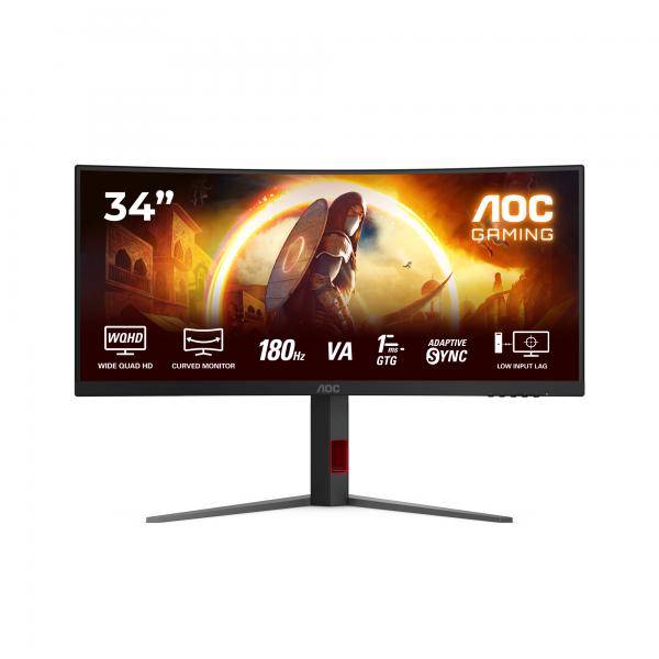 AOC G4 CU34G4 Monitor PC 86,4 cm [34] 3440 x 1440 Pixel Wide Quad HD LED Nero, Rosso (AOC Gaming CU34G4 sk?rm - 34 - 3440x1)