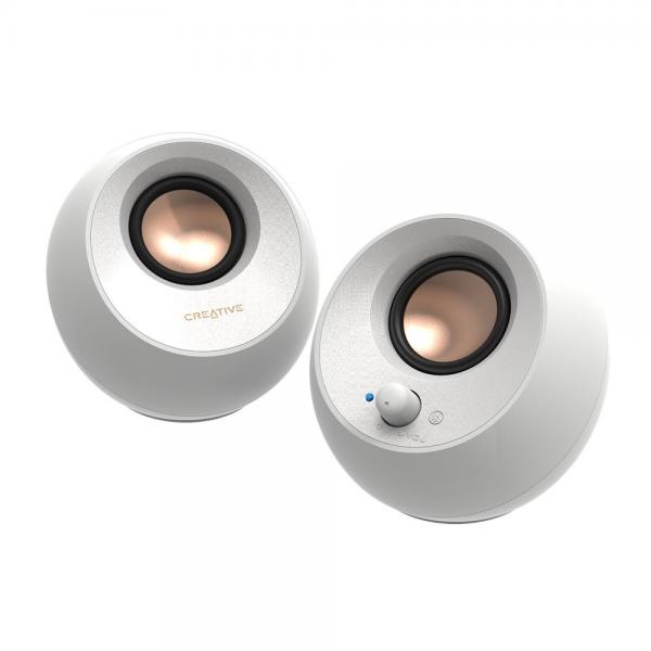 Creative Labs Pebble V3 Bianco Con cavo e senza cavo 10 W (CREATIVE PEBBLE V3 WHITE - 2.0 USB-C SPEAKERS with Bluetooth v5.0 51MF1700AA002)