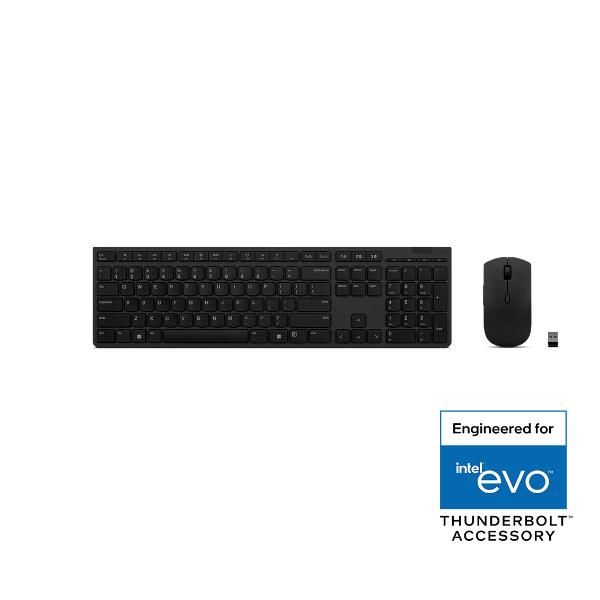 Lenovo 4X31R64334 tastiera Mouse incluso Ufficio RF senza fili + Bluetooth Italiano Grigio (Lenovo Professional - Set mouse e tastiera - full size - senza fili - Bluetooth, 2.4 GHz - QWERTY - italian