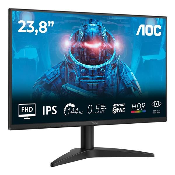 AOC B3 24B36X Monitor PC 60,5 cm [23.8] 1920 x 1080 Pixel Full HD LED Nero (AOC 24B36X - Monitor a LED - 24 [23.8 visualizzabile] - 1920 x 1080 Full HD [1080p] @ 144 kHz - IPS - 1500:1 - HDR10 - 0.5