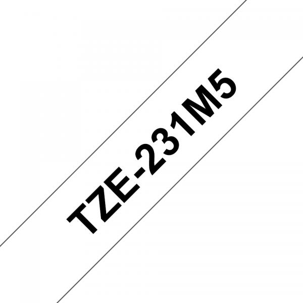 Brother TZE-231M5 nastro per etichettatrice Nero su bianco (TZe-231 black on white 12 mm - multipack of tapes [5 pack] - All P-touch TZ/TZe-models - Warranty: 12M)