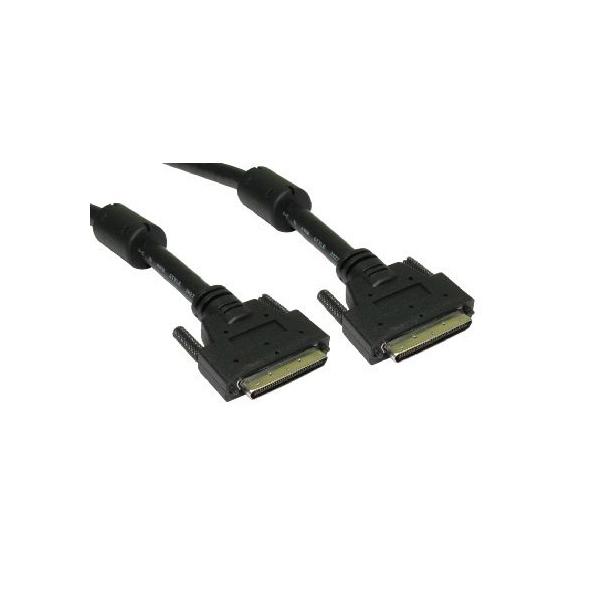 Cables Direct 2m, U2CN68 M/M, SCSI-5 cavo SCSI Nero Esterno 68-p (2m SCSI 5 VHDCI M to M Cable)