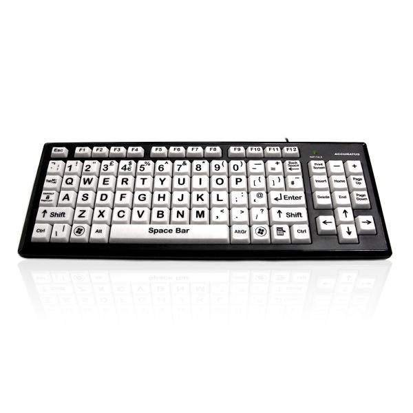 Accuratus Monster 2 tastiera Ufficio USB QWERTY Inglese britannico Nero, Bianco (Accuratus Black/White USB Monster keyboard has been primarily designed for the education market- its double sized [24m