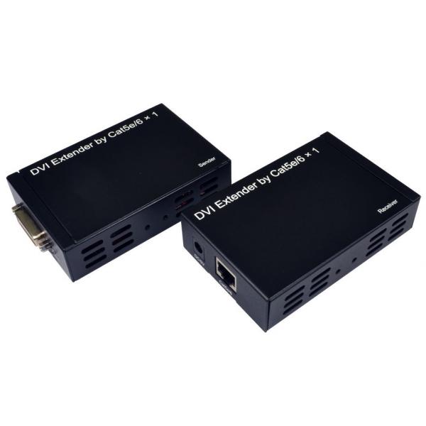 Cables Direct DVI Extender over Ethernet Trasmettitore e ricevitore AV Nero (50m DVI Extender over 1x Patch Cable)