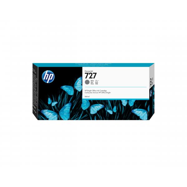 HP Cartuccia inchiostro grigio DesignJet 727, 300 ml (HP 727 - 300 ml - alta capacit? - grigio - originale - DesignJet - cartuccia d'inchiostro - per DesignJet T1500, T1530, T2500, T2530, T920, T930)