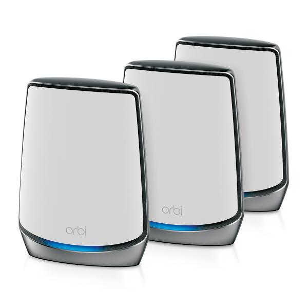 NETGEAR Orbi RBK853 AX6000 WiFi 6 Mesh System Banda tripla [2.4 GHz/5 GHz/5 GHz] Wi-Fi 6 [802.11ax] Grigio 4 Interno (Netgear)