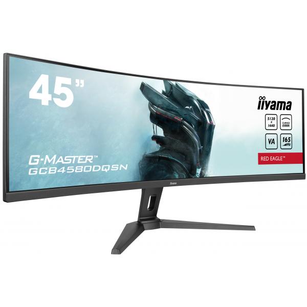 iiyama G-MASTER RED EAGLE CURVED Monitor PC 113 cm [44.5] 5120 x 1440 Pixel Dual QHD LED Nero (45 G-Master GCB4580DQSN-B1 Monitor - 45 Black VA Curved Gaming Monitor Height Adjustable DisplayPort USB