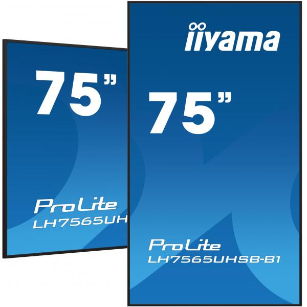 iiyama LH7565UHSB-B1 visualizzatore di messaggi Design chiosco 189,2 cm [74.5] LED Wi-Fi 800 cd/m² 4K Ultra HD Nero Processore integrato Android 11 24/7 (iiyama LH7565UHSB-B1 Signage Display Kiosk de