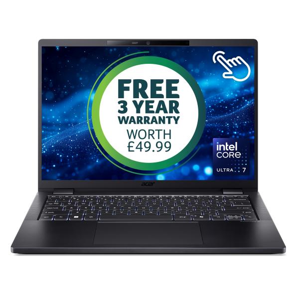 Acer TravelMate P6 P614-73T-TCO Intel Core Ultra 7 155H Computer portatile 35,6 cm [14] Touch screen WUXGA 16 GB LPDDR5x-SDRAM 512 GB SSD Wi-Fi 7 [802.11be] Windows 11 Pro Nero (Acer) - Versione UK