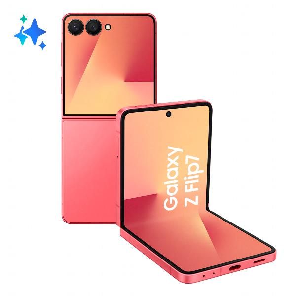 Samsung Galaxy Z Flip7 Smartphone AI, RAM 12GB, 256GB, Display 4,1 Super AMOLED/6,9 Dynamic AMOLED 2X, Fotocamera 50MP, Coralred (Samsung Galaxy Z Flip 7 5G 12/256GB Cz)