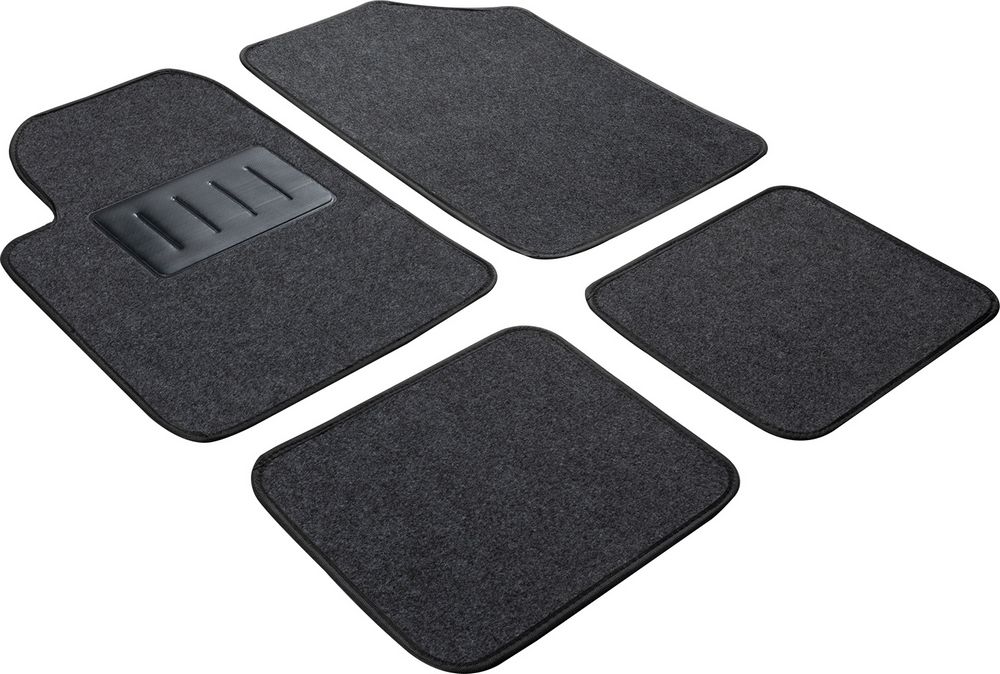Set 4 pz. tappeti auto grigi universali in moquette