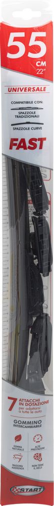 Spazzola tergicristallo singola Fast 55 cm - 22", per spazzole tradizionali e curve