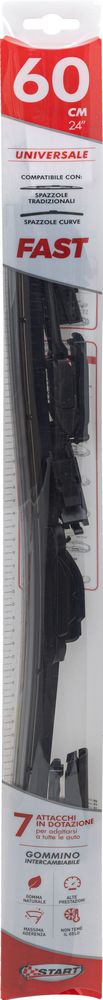 Spazzola tergicristallo singola Fast 60 cm - 24", per spazzole tradizionali e curve