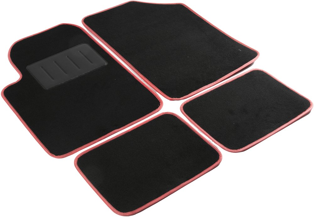 Set tappetini auto essential bordo rosso.