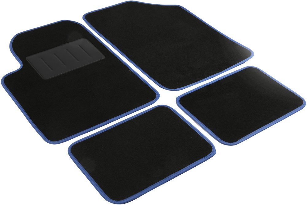 Set tappetini auto essential bordo blu.