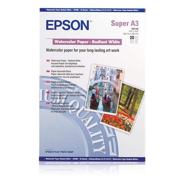 Epson Carta acquerello Radiant White (WATERCOLOR PAP RAD WHITE-A3P 20S 190)