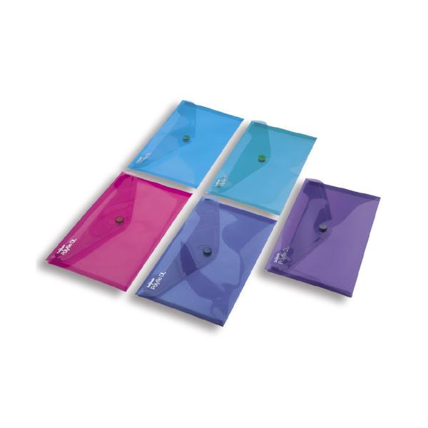 Snopake 11355 cartella Polipropilene [PP] Blu, Verde, Rosa, Viola, Turchese (Snopake Polyfile A5 Electra Assorted- 5 Files)