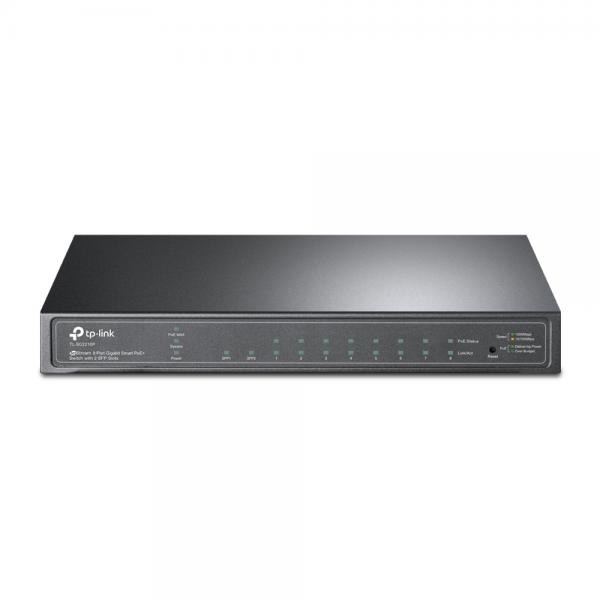 TP-Link JetStream TL-SG2210P switch di rete Gestito L2/L4 Gigabit Ethernet [10/100/1000] Supporto Power over Ethernet [PoE] Nero (TP-Link JetStream TL-SG2210P 10-Port Metal Gigabit Smart Switch with