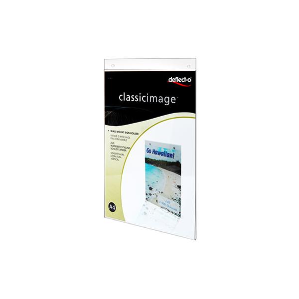 Deflecto 47001 stand informativo e supporto per brochure Supporto per segnale A4 Polistirene [PS] Trasparente (Deflecto A4 Portrait Wall Sign Holder)