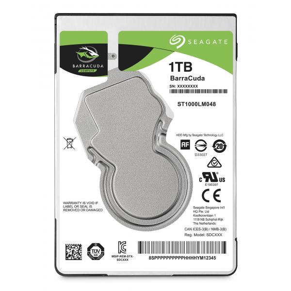 Seagate Barracuda 2.5 disco rigido interno 1 TB 5400 Giri/min 128 MB 2.5 Serial ATA III (Seagate Guardian BarraCuda ST1000LM048 - HDD - 1 TB - interno - 2.5 - SATA 6Gb/s - 5400 rpm - buffer: 128 MB)