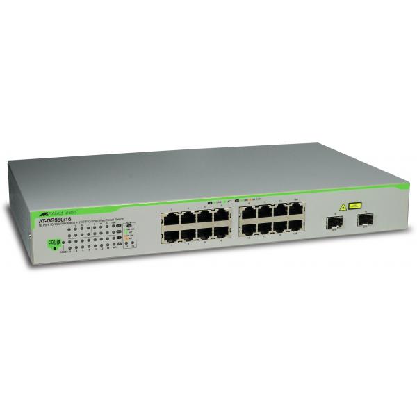 Allied Telesis AT-GS950/16-50 Gestito L2 Gigabit Ethernet [10/100/1000] 1U Bianco (L2 WS GE 16 P W/ 2 X SFP - 990-003645-50 EN)