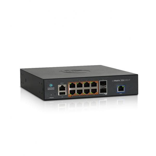 Cambium Networks cnMatrix EX2010-P Gestito L2/L3 Gigabit Ethernet [10/100/1000] Supporto Power over Ethernet [PoE] 1U Nero (cnMatrix EX2010-P - Intelligent Ethernt PoE Switch - 8 1G and 2 SFP fiber p