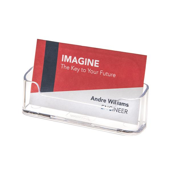 Deflecto Visitenkartenhalter 70101 max. 50 Karten portabiglietti da visita Poliestere Trasparente (Deflecto Single Landscape Business Card Holder Crystal)
