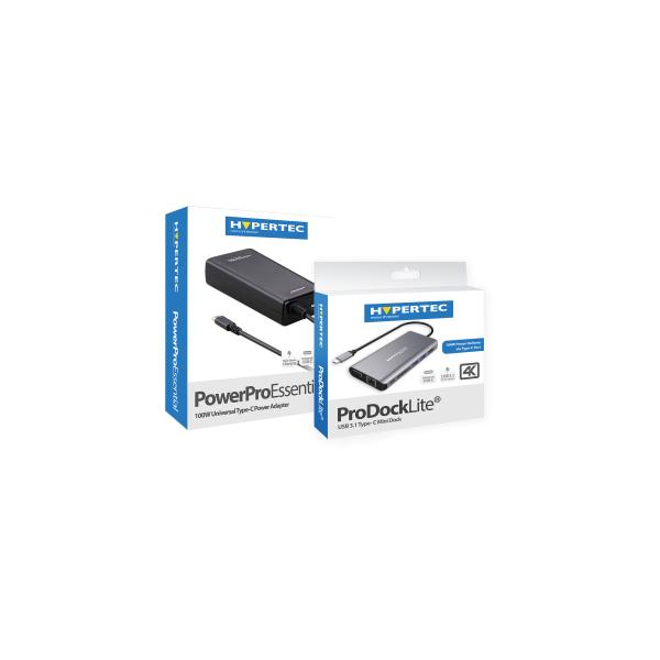 Hypertec ProDock HYP-USBC-DOCL2-PSU replicatore di porte e docking station per laptop Cablato USB 3.2 Gen 1 [3.1 Gen 1] Type-C Argento (Hypertec USB Type- C bundle- includes Hypertec ProDockLite Gen