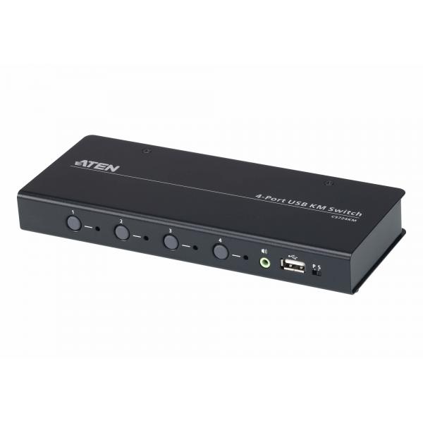 ATEN Switch KM USB a 4 porte illimitato [cavi inclusi] (4 Port USB KVM Switch)
