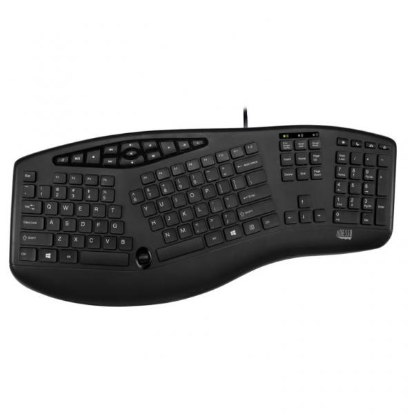 Adesso AKB-160UB-UK tastiera Casa USB QWERTY Inglese UK Nero (TRUFORM ERGONOMIC DESKTOP - KEYBOARD [UK LAYOUT]) - Versione UK