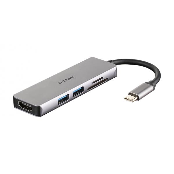 D-Link DUB-M530 replicatore di porte e docking station per laptop Cablato USB 3.2 Gen 1 [3.1 Gen 1] Type-C Alluminio (D-Link DUB-M530 - Docking station - USB-C / Thunderbolt 3 - HDMI)