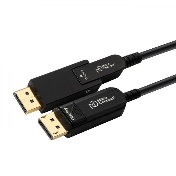 Microconnect DP-MMG-1500MBV1.4OP cavo DisplayPort 15 m Nero (Premium Optic Mini DP-DP - Cable, 8K60Hz, 15m Mini DP+DP - adapter-DP 1.4 15m Support 8K 60Hz, 32.4Gbps, YUV4:4:4, EDID/ HBR3, - Warranty:
