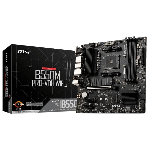 MSI B550M PRO-VDH WIFI scheda madre AMD B550 Socket AM4 micro ATX (MSI AM4 B550M PRO-VDH WIFI M-ATX)