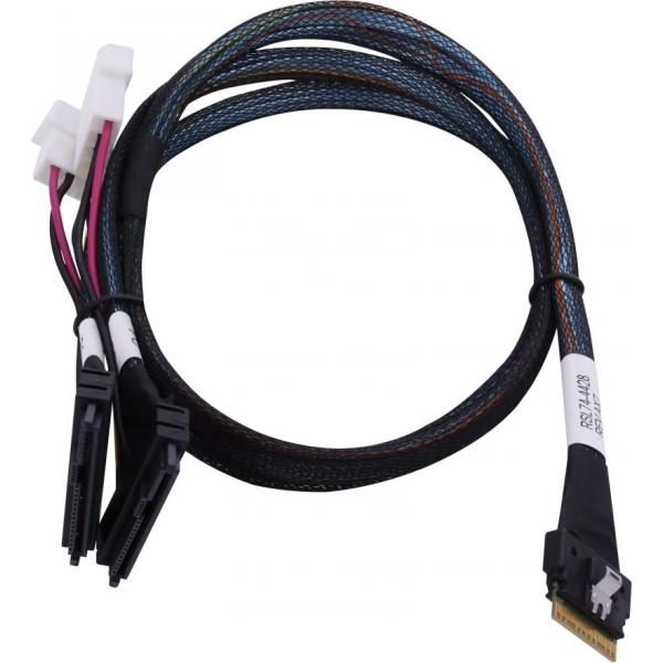 Microchip Technology 2305500-R cavo Serial Attached SCSI [SAS] 0,8 m Nero, Multicolore (Adaptec Kabel 1x SFF8654 x8 -> SFF8639 2xU.2 intern 0.8m SlimSAS - 2SFF-8639 x4 U.2 tri-mode SAS/SATA/NVMe)