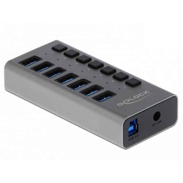 DeLOCK Hub USB 5 Gbps esterno con 7 porte + Switch (Delock - hub - 7 porte)