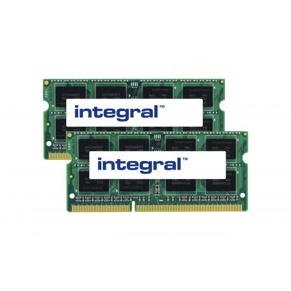 Integral IN3V8GNAJKXW2 memoria 16 GB 2 x 8 GB DDR3 204-pin SO-DIMM (16GB [2X8GB] LAPTOP RAM MODULE KIT DDR3 1600MHZ PC3-12800 UNBUFFERED NON-ECC SODIMM 1.35V 512X8 CL11 INTEGRAL)
