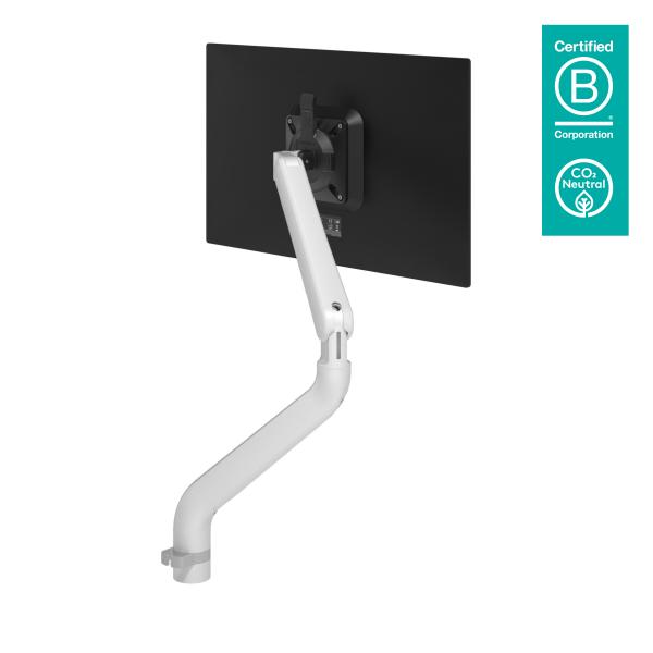 Dataflex 65.110 Supporti a parete per TV 131,6 cm [51.8] Scrivania Bianco (Dataflex Viewprime Plus single monitor arm - white - no mount - height and depth adjustment [5Years warranty])